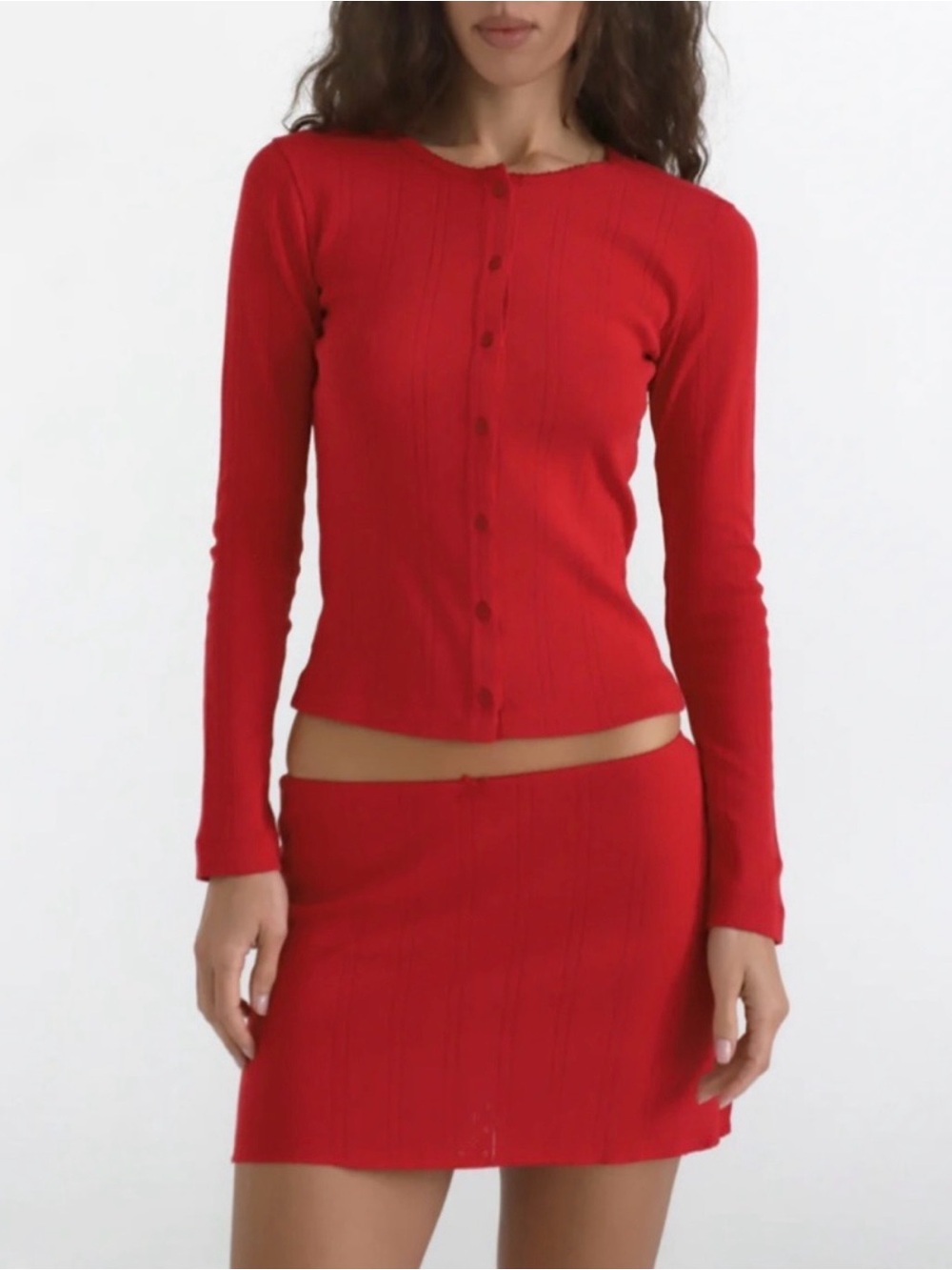 Cou Cou Intimates Red Long-Sleeve Button Cardigan Top - Women